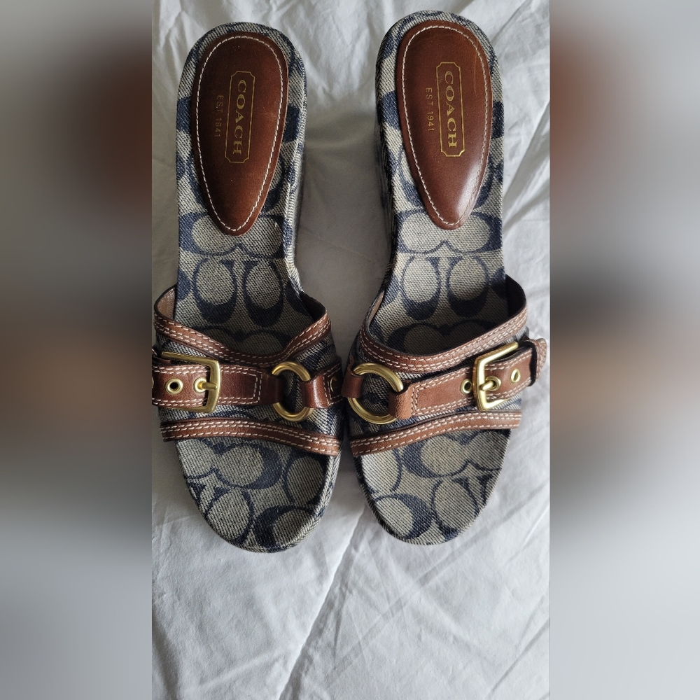 COACH wedge sandals, size 9M, style Jewel
